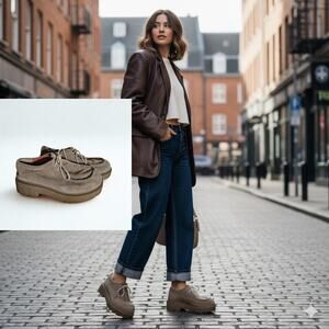 Mudd Vintage Tan Suede Chunky Shoes